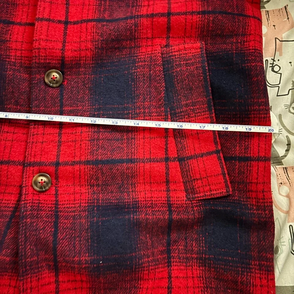 Red and Black Plaid Coat no size no label